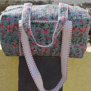 Bolsa de Viaje Tipo Tote, de Algodón con Estampado Artesanal, Gran Capacidad, Ligera, Ecológica, Resistente y Portátil para Mujer, Estilo Étnico - Product Image 1