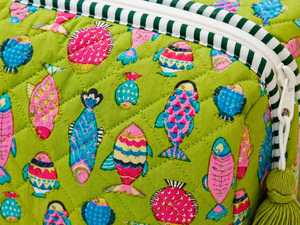 Vintage Bohemian Embroidered Cotton Fashion Waterproof Zipper Soft Handle Eco-Friendly <b>Makeup</b> <b>Case</b> Travel Pouch Bag Rajasthan - Product Image 5