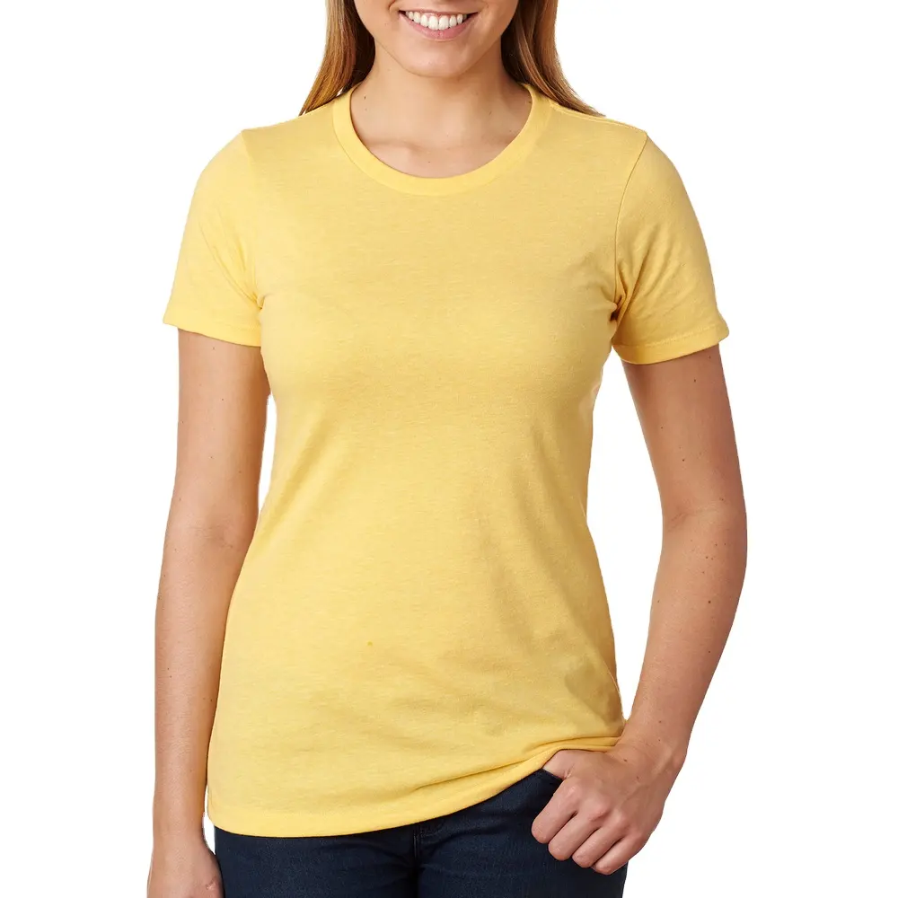 バングラデシュ工場からの女性の高品質カスタムプレーンヘビーTシャツのためのプレミアム卸売ハーフスリーブラウンドネックTシャツ