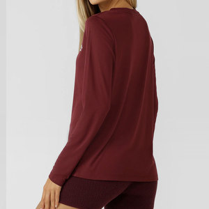 Crew Neck <b>Women</b> Winter <b>Long</b> Sleeve Full Length Loose Fit Longline Gym Training Fitness <b>Long</b> Sleeve Sportswear <b>Shirt</b> Blank - Product Image 4