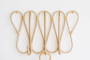 Simple Natural Rattan <b>Wall</b> <b>Hanging</b> Shelves Vertical Pattern for Kids Furniture Nursery Room Home Decoration - Product Image 3