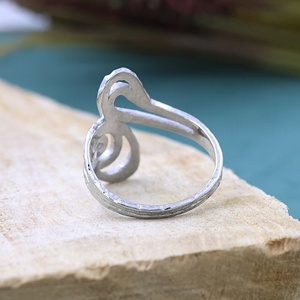 Fashion Sterling Silver Abstract Swirl Statement <b>Ring</b> for Women handmade Openwork Textured <b>Cocktail</b> <b>Ring</b> - Product Image 4