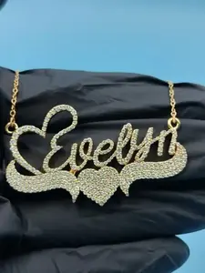 Collar con Nombre Personalizado de Plata de Ley 925 con Moissanita, Colgante con Nombre en Forma de Corazón, Joyería de Lujo Estilo Hip Hop, Regalo para Ella - Product Image 4