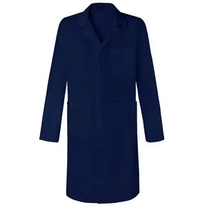 Blouse de travail médicale professionnelle à manches longues pour hôpital, uniforme de médecin, blouse de laboratoire bleu marine, unisexe pour adultes - Product Image 1