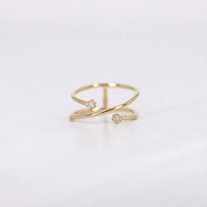 แหวนทองคำขาวประดับเพชรแล็บโกรว์แบบเปิด - Product Image 1