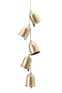 Ensemble de clochettes en métal au design moderne, 3 clochettes harmonieuses pour arbre de Noël, écologiques, faites à la main, décoration rustique pour la maison, fournisseur de clochettes suspendues - Product Image 5