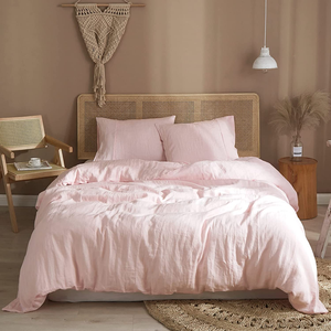 Parures de lit en lin uni de haute qualité 100% - Ensemble de 5 pièces pour lit double - Housse de couette - Product Image 2