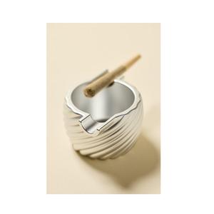 Cenicero de Acero Inoxidable con Diseño Ondulado, de Lujo, Antideslizante, para Oficina y Hogar, Cenicero para Cigarros sin Humo, Antioxidante - Product Image 1