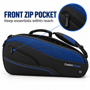 Bolsa de Transporte para Raqueta de Squash Azul Marino Personalizada con Compartimento Frontal con Cierre y Asas de Transporte Prácticas para Entrenamiento y Viajes - Product Image 2