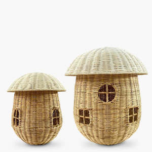 Cesta de Almacenamiento Tejida a Mano con Forma de Casa de Hongos, con Tapa, para Decoración del Hogar, Hotel, Guardería, Sala de Juegos Infantil, Venta al Por Mayor, la Mejor Opción - Product Image 4