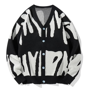 Cardigan en tricot classique boutonné pour homme - Product Image 1