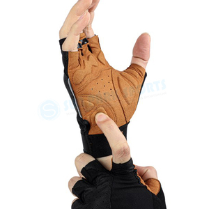 New Wholesale Unisex Half Finger <b>Weightlifting</b> Gym Fitness Leather Gloves Two Piece Combo <b>Set</b> with Custom Color and Logo - Product Image 2