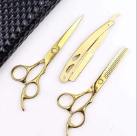 Kit de ciseaux de coiffure et de ciseaux à effiler en acier inoxydable pour barbier, avec étui zippé