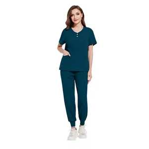Factory Custom Athletic Nursing Cotton Satin <b>Scrubs</b> Uniforms <b>Sets</b> Joggers Medical Hospital Unisex - Product Image 4