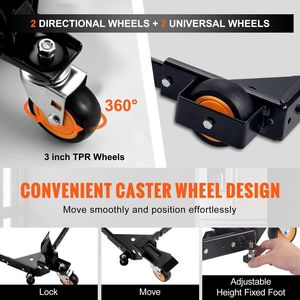 Base Mobile Universale Robusta con Capacità di 650 Libbre, Girevole e Regolabile 12" X 12" 36" X 36" per Attrezzature di Movimentazione Materiali - Product Image 3