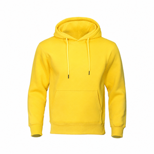 Sweat-shirt à capuche unisexe personnalisé jaune vierge en molleton de coton épais - Product Image 1