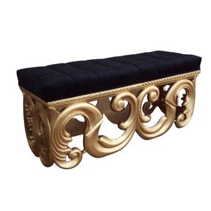 Banc de Reproduction Antique Style Français Ottoman Vintage Meubles de Maison Sculpté à la Main Tabouret en Bois Chaise de Salon - Product Image 2