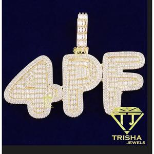 Moissanite Diamond Custom Letter Necklace <b>Iced</b> Out Hip Hop Pendant Gold <b>Chain</b> Luxury Jewelry Gift - Product Image 3