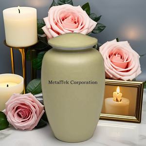 Urne de crémation en aluminium pour adultes Finition mate Couleur personnalisée Vente en gros à bas prix Fournitures funéraires de haute qualité Pot de cendres commémoratives - Product Image 6