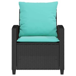 Juego de Sofás de Patio de 4 Piezas en Poliratán Negro con Cojines, Muebles de Exterior Elegantes - Product Image 4