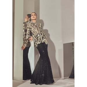 Women's Beautiful Western Wear Top and Plazzo Set with Sequence Work - Product Image 3