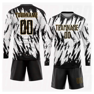 Custom White Black Old Gold Sublimation Soccer Uniform Jersey Premium Quality Personalized Football Kit Breathable <b>Athletic</b> Team - Product Image 4