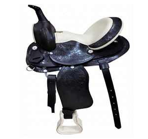 Saddle Maker WWHSO5755PP Selle Western en Cuir Faite à la Main Durable pour Enfants, avec Arceau en Bois et Quincaillerie Nickelée SUS304, Confortable 1 - Product Image 1