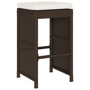 Ensemble de 6 tabourets de bar de jardin en rotin PE marron, mobilier de patio standard - Product Image 3