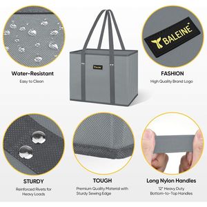 Set di 3 Borse Riutilizzabili per la Spesa Frost Abies con Fondo Rinforzato e Manici Pieghevoli per Alimenti e Prodotti Vari - Product Image 5