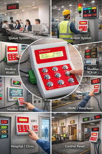 แผงควบคุมการทำงานของอุตสาหกรรมพร้อมจอ LCD | AT-KEYPAD01 | แผงควบคุม RS485 Modbus tcp/ ผู้ผลิต OEM - Product Image 4