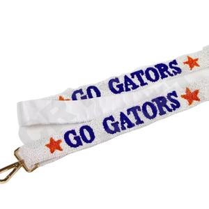 Sangles de sac de perles de rocaille en or blanc personnalisées, sangle de sac à main perlée Star Go Gators, accessoires de mode pour sacs - Product Image 1