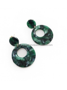 Pendientes Colgantes de Luna Clásicos de Resina para Boda, Artesanía SAMI, Modelo 671 - Product Image 5