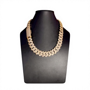Customized 20mm Cuban Link Moissanite <b>Chain</b> 925 Sterling Silver Rose Gold Finish High Quality <b>Iced</b> Jewelz D VVS Necklace - Product Image 1