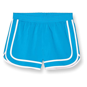 <b>Womens</b> Pink Polyester Athletic <b>Shorts</b> with <b>White</b> Trim Moisture Wicking Regular Fit Lightweight Breathable Training Sportswear - Product Image 5