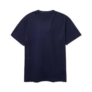 T-shirts décontractés pour hommes en gros de haute qualité 100% coton Logo personnalisé Marque Couleur unie Respirant Anti-rides Manches courtes - Product Image 1