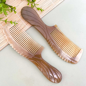 Wholesale Handmade Adjustable Buffalo Horn Combo Custom Logo Eco-Friendly Anti-Static <b>Hair</b> <b>Comb</b> for Home & Salon Use - Product Image 3