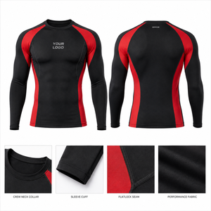 Camiseta Térmica de Manga Larga con Logotipo Bordado Personalizado, Puños y Dobladillo Acanalados, Tejido Elástico en Cuatro Direcciones, Ecológico, de Secado Rápido, Privado - Product Image 2