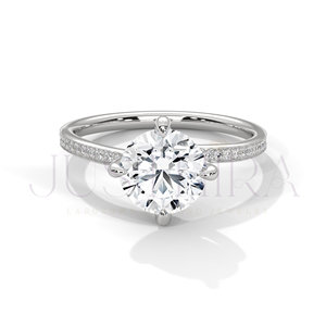 14k Rose Gold Plating Engagement <b>Ring</b> Classic <b>Proposal</b> <b>Ring</b> With Round Cut Moissanite Diamond Wedding Jewelry For Women Gift - Product Image 2