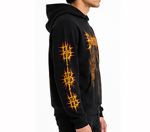 Sweat à capuche zippé noir pour homme, en molleton de coton premium, style streetwear hiver, chaud et tendance, pour un usage décontracté - Product Image 6