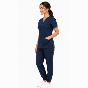 Uniforme Médico para Mujer al por Mayor, Traje de Enfermería, Tela Suave y Elástica, Cuello en V, Conjunto de Ropa de Trabajo para Hospital y Clínica - Product Image 2