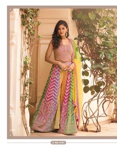 NOIIR PIGEON Conjunto de Lehenga Choli de 3 Piezas de Seda Chinon Premium para Mujer con Bordado y Trabajo de Espejo Zarkan |   Secado Rápido Sin Arrugas - Product Image 2