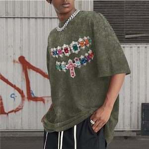 Camiseta Oversize Estampada para Hombre, de Algodón, Holgada, con Hombros Caídos y Manga Corta, Estilo Casual Urbano - Product Image 3