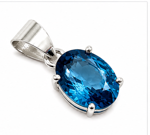 Colgante de Tanzanita Ovalada en Plata de Ley 925, Colgante de Piedra Preciosa Azul Violeta Facetada, Amuleto de Collar con Piedra de Nacimiento de Diciembre - Product Image 2