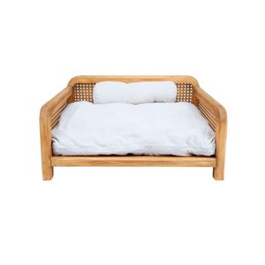 Hot Sale Rectangle Solid Wood Rattan Pet <b>Sofa</b> Bed Eco-Friendly & Waterproof Stain-Resistant Space-Saving for <b>Small</b> Animals - Product Image 1