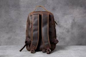Padded Laptop Leather <b>Backpack</b> <b>Waterproof</b> Anti-Theft Vintage Rucksack Genuine Leather Travel Gear LBP-0409 - Product Image 3
