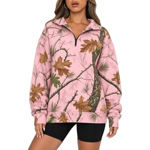 Pink Black Zebra Print <b>Quarter</b> <b>Zip</b> Pullover <b>Sweatshirt</b> <b>Women</b> Oversized Long Sleeve Stand Collar Knitted Breathable Autumn Style - Product Image 4