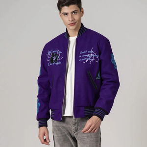 Veste universitaire tendance pour homme, personnalisée, avec boutons-pression, style baseball, bomber, Letterman, style universitaire, streetwear décontracté haut de gamme - Product Image 6