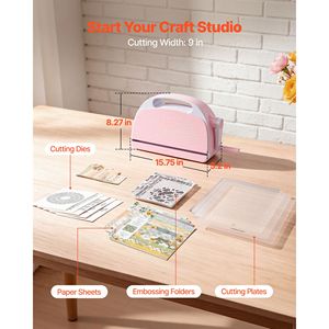Macchina Manuale per Fustellatura ed Embossing con Apertura da 9 Pollici, Set Portatile per Lavorazione Carta con Fustelle e Cartelle - Product Image 2