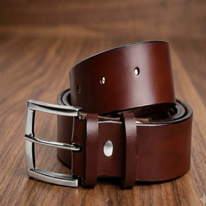 Cinturón de cuero genuino de vaca de primera calidad para hombre, diseño de lujo, alta calidad, estilo moderno, color marrón vintage. - Product Image 4