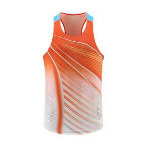 Men's Geometric Print Tank <b>Top</b> Sublimation Quick Dry Knitted Sporty O-Neck Sleeveless <b>Vest</b> Blue <b>Green</b> Pattern - Product Image 3